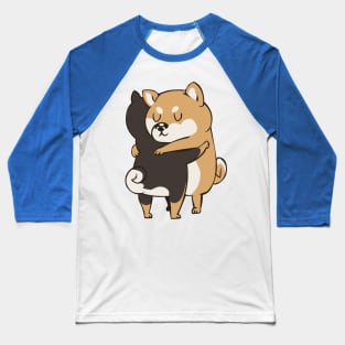 Shiba Inu Hugs Baseball T-Shirt